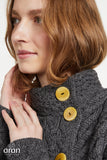 Trellis Cable Side Button Cardigan - Grey