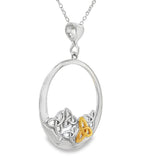 Golden Trinity Sterling Silver Circle Necklace