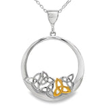Golden Trinity Sterling Silver Circle Necklace