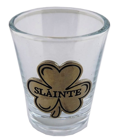 Shot Glass with Pewter Shamrock