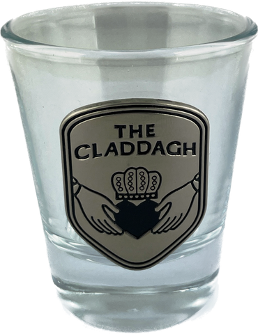 Shot Glass with Pewter Claddagh