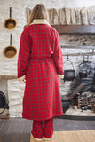 Red Tartan Fleece Lined Flannel Nightrobe