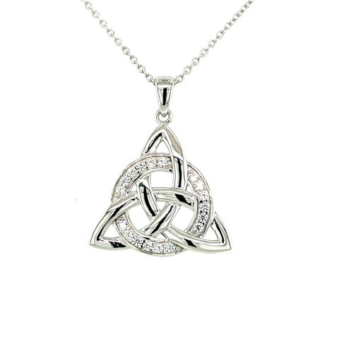 Trinity Knot w/CZ Circle Pendant