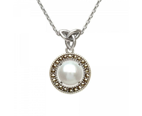 Pearl Marcasite Trinity Pendant