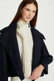 Aran Buttoned Loop Scarf - Cream