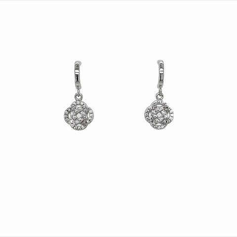 Silver Infinite CZ Drop Celtic Knot Earrings