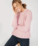 Honeycomb Stitch  Aran Sweater - Pale PInk