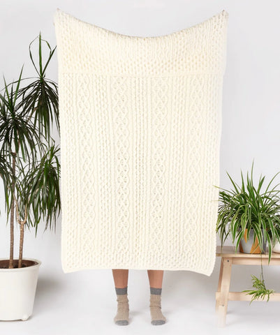 Luxe Aran Throw - Luxe White