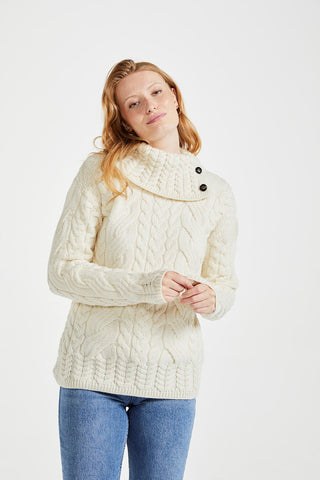 Sweater with Button Neck