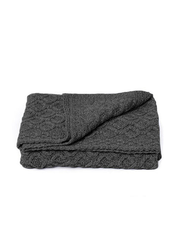 Diamond Pattern Throw - Slate Grey