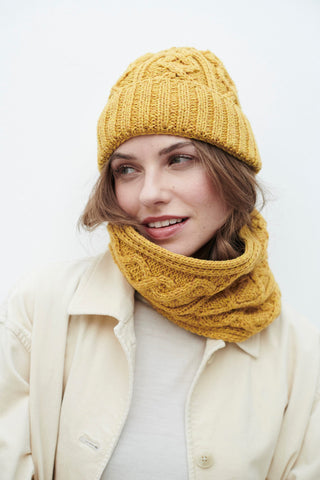 Diamond Stitch Infinity Scarf - Sunflower