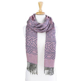 Celtic Knot Scarf - Grey & Pink