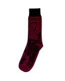 Gents Book Of Kells Black/ Burgundy Celtic Socks