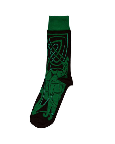 Gents Book Of Kells Black/Green Celtic Socks