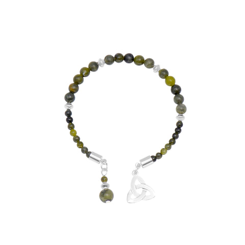 Trinity Knot Connemara Marble Horseshoe Bracelet