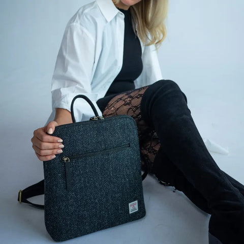 Harris Tweed Backpack - Charcoal