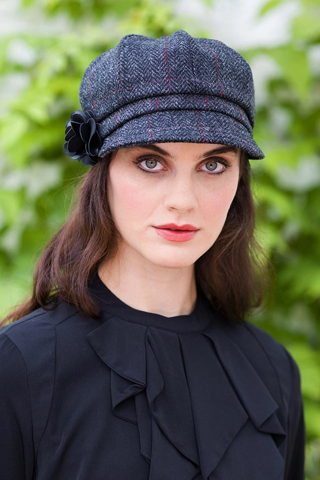 Newsboy Hat - Charcoal Windowpane
