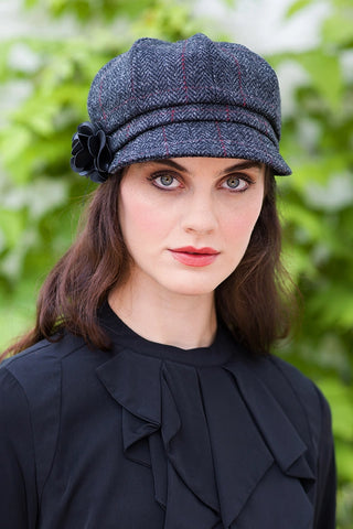 Newsboy Hat - Charcoal Windowpane