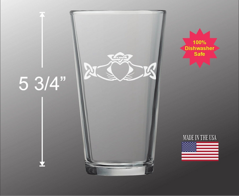 Claddagh Pint Glass