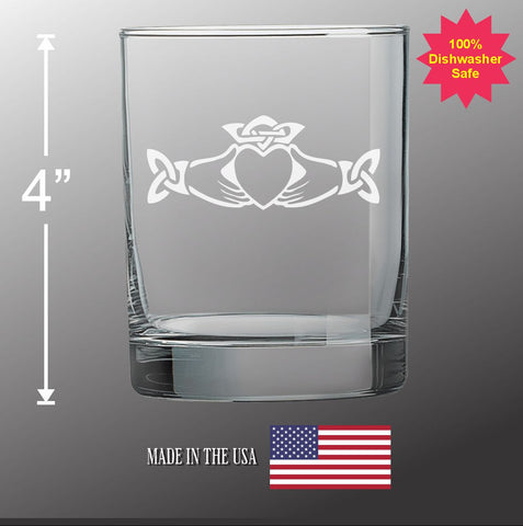 Claddagh Rocks Glass