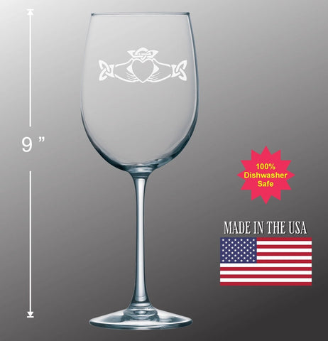 Claddagh Wine Glass