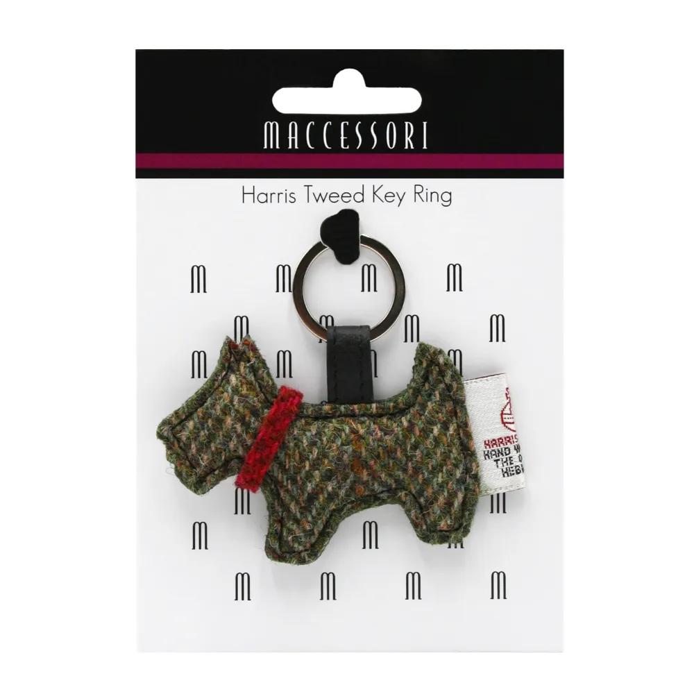 Harris Tweed Dog Key Ring  - Multiply Colors Available