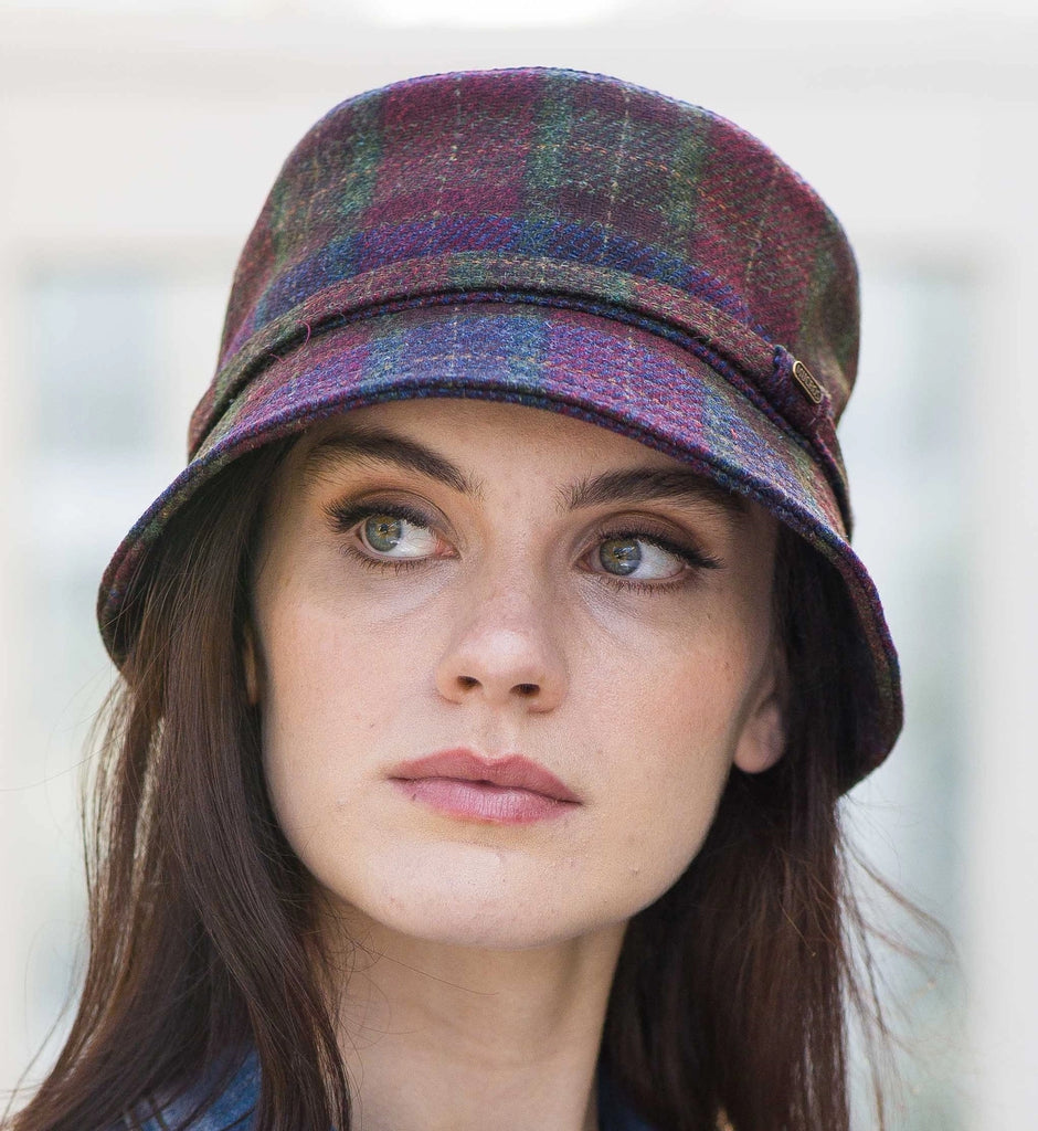 Emily Hat - Plum Check