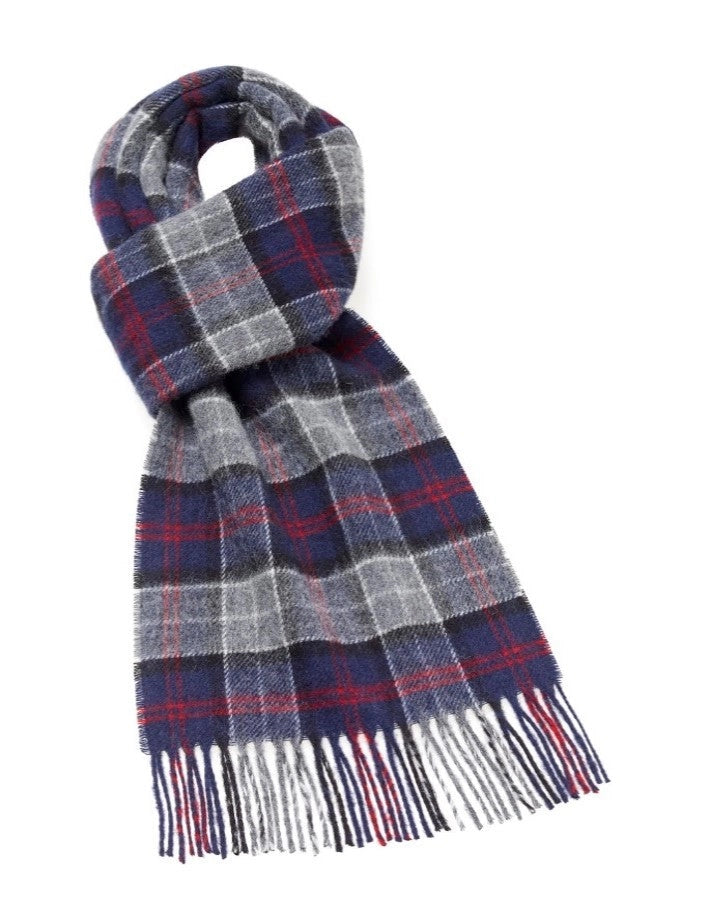 Gray and Navy Plaid Scarf