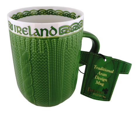 Aran Cable Ireland Mug - Green
