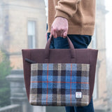 Harris Tweed Travel Bag - Blue Brown/Check