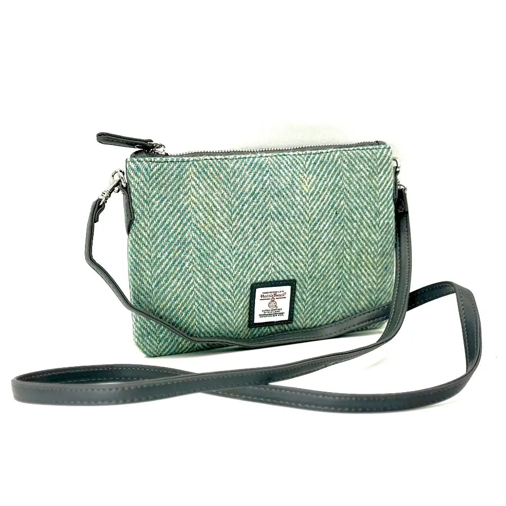 Harris Tweed Zip Purse - Turquoise