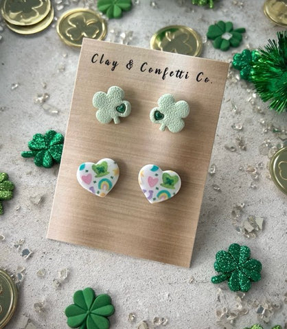4 Leaf Clover & Lucky Heart Earrings