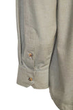 Men's Irish Collarless Linen Grandad Shirt - Melange Moss
