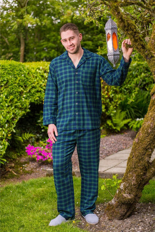 Green & Navy Flannel Pajamas