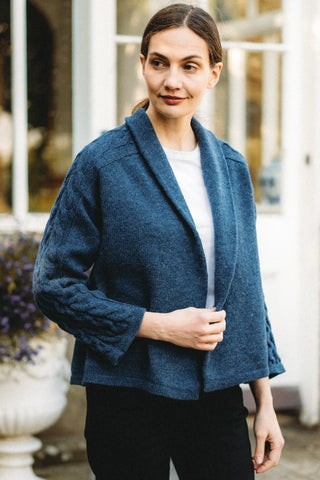 Scottish Shetland Wool Kilchoan Cardigan - Loch