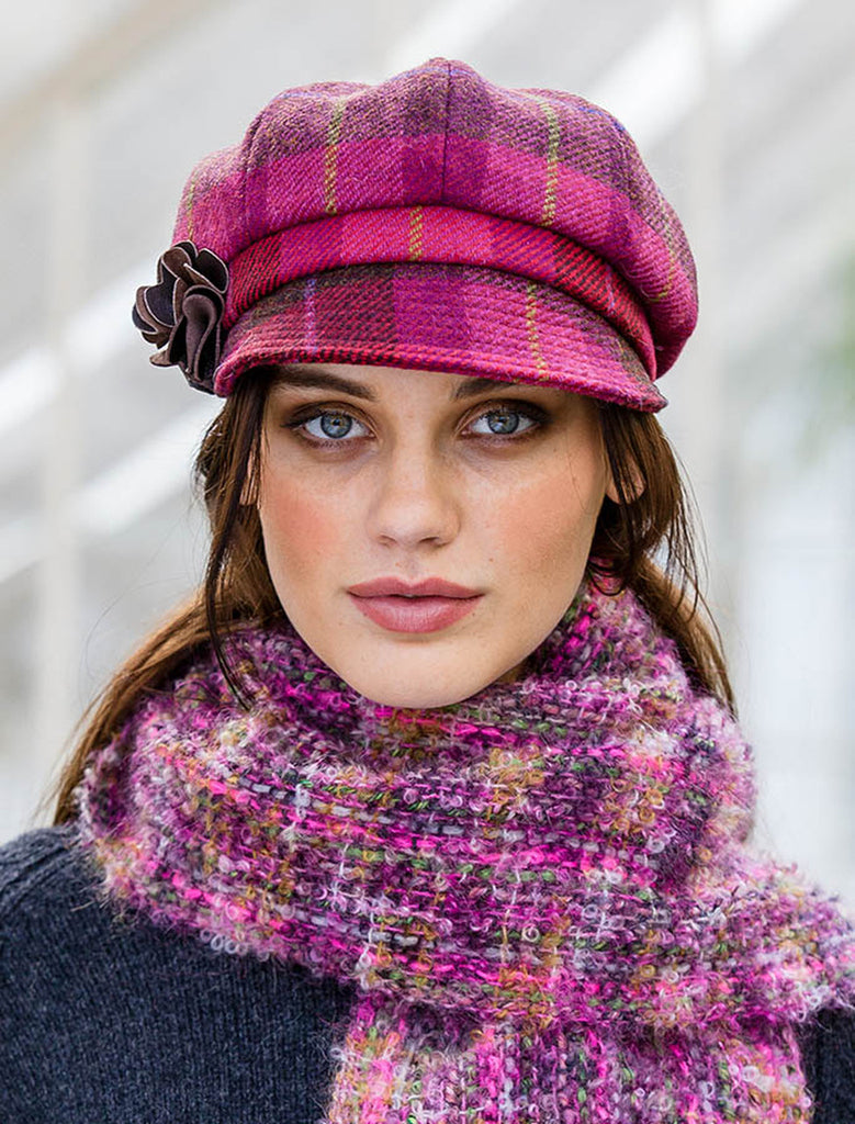 Newsboy Hat - Magenta Plaid