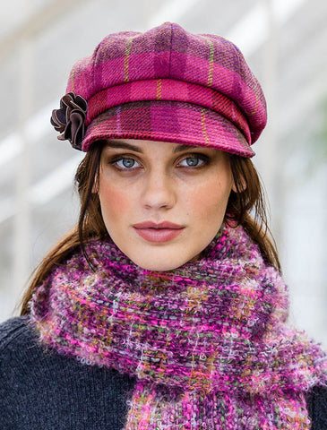 Newsboy Hat - Magenta Plaid