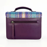 Harris Tweed Mini Messenger Bag - Green/Purple Check