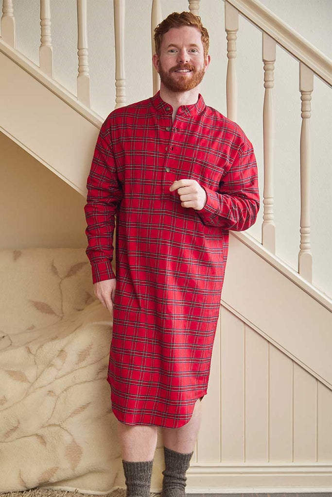Red Tartan Flannel Nightshirt