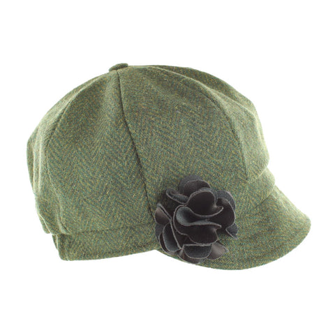 Newsboy Hat - Green Herringbone