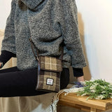 Harris Tweed Mini Cross Body Bag - Blue/Brown Check