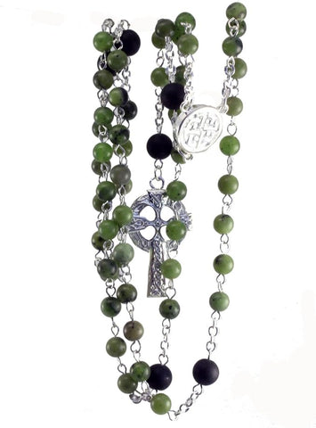 Connemara Marble Celtic Bead Rosary