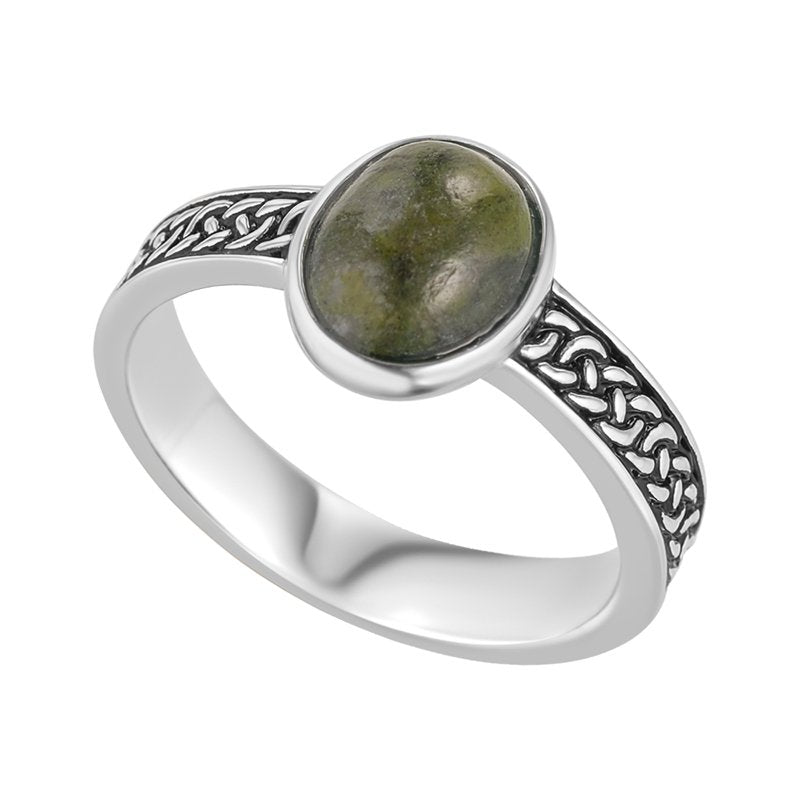 Connemara Marble Celtic Knot Ring