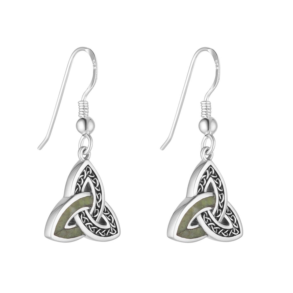 Connemara Marble Celtic/Trinity Knot Drop Earrings