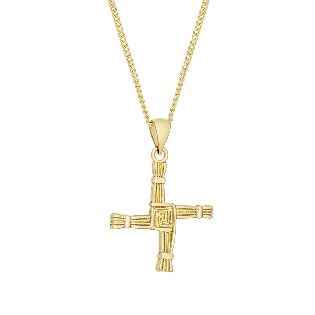 Gold Plated Large St Bridgids Cross Pendant