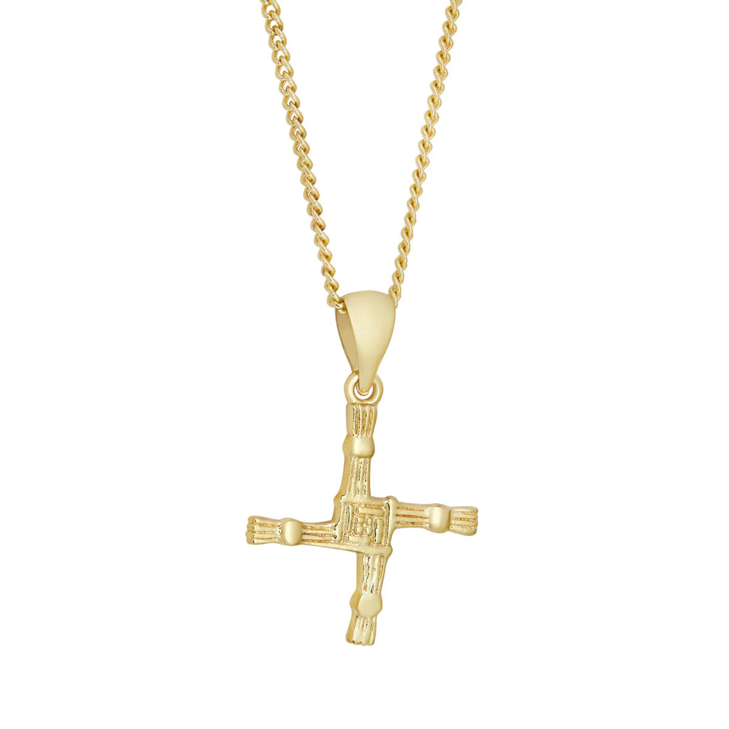 Gold Plated Small St Bridgids Cross Pendant
