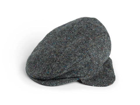 Grey Salt & Pepper Flatcap w/Ear Flap