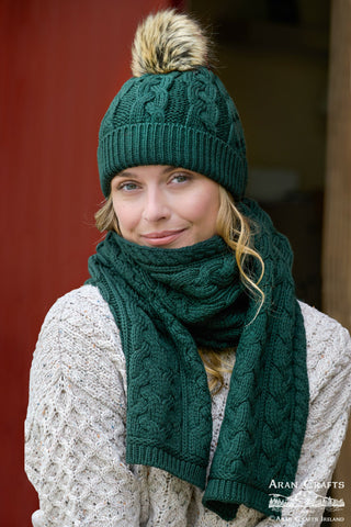 Cable Knitted Scarf - Cedar