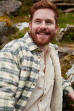 Flannel Fleece Lined Shirt - Ecru Green Navy Check