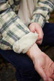 Flannel Fleece Lined Shirt - Ecru Green Navy Check